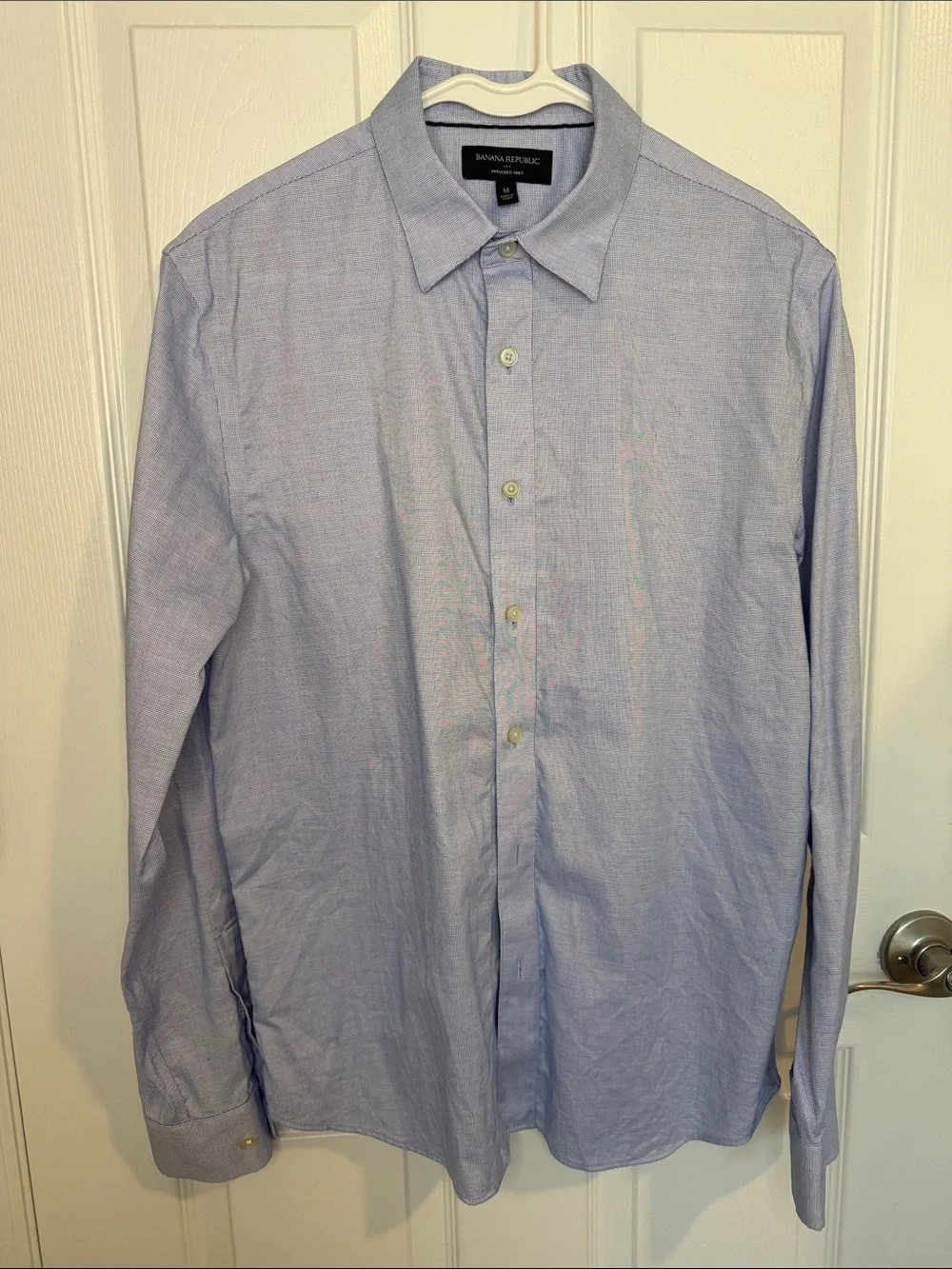 Banana Republic untucked shirt Light Blue Long-Sleeve Dress Shirt 100% cotton